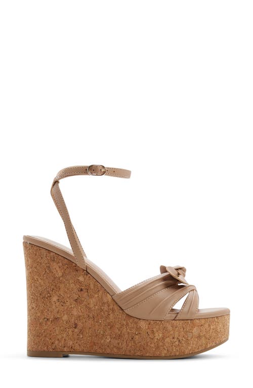 Aldo Tainah Ankle Strap Platform Wedge Sandal In Brown