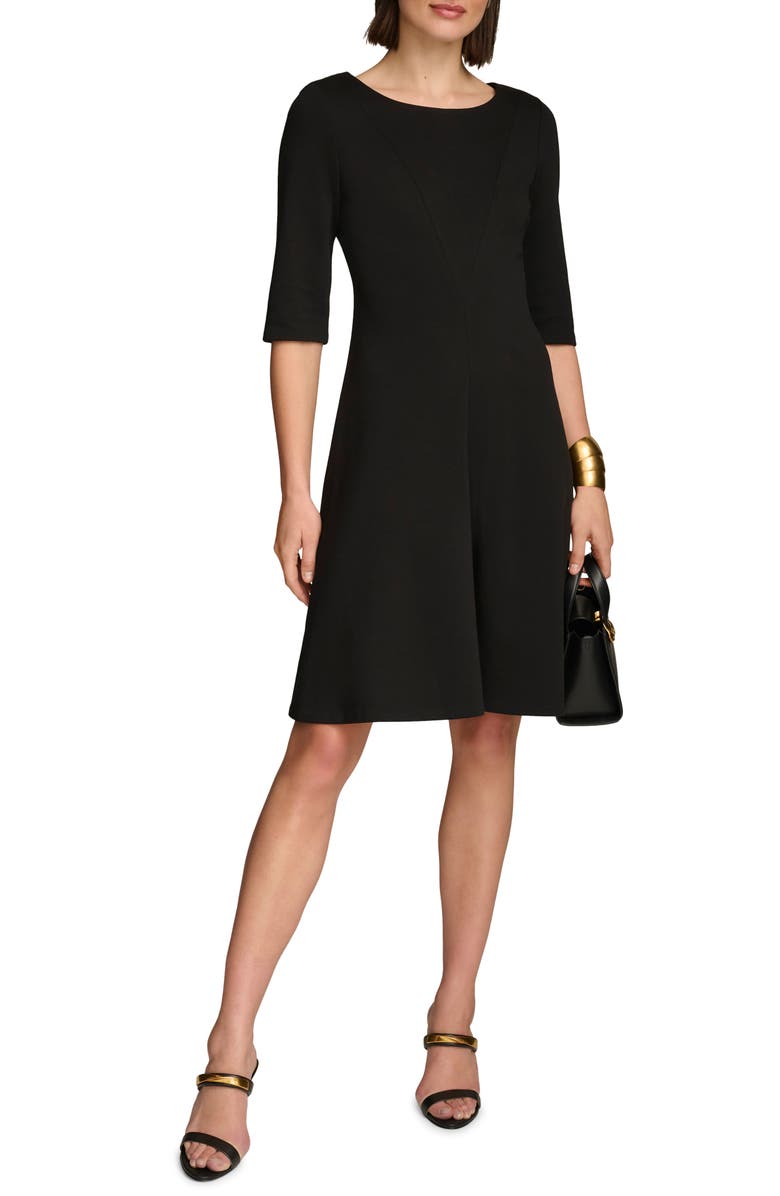 Donna Karan New York Seamed Fit & Flare Dress, Main, color, 
