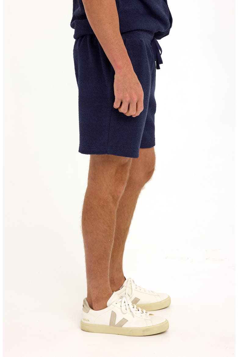 Wayne Stripe Jacquard Terry Cloth Drawstring Shorts, Alternate, color, STARGAZER