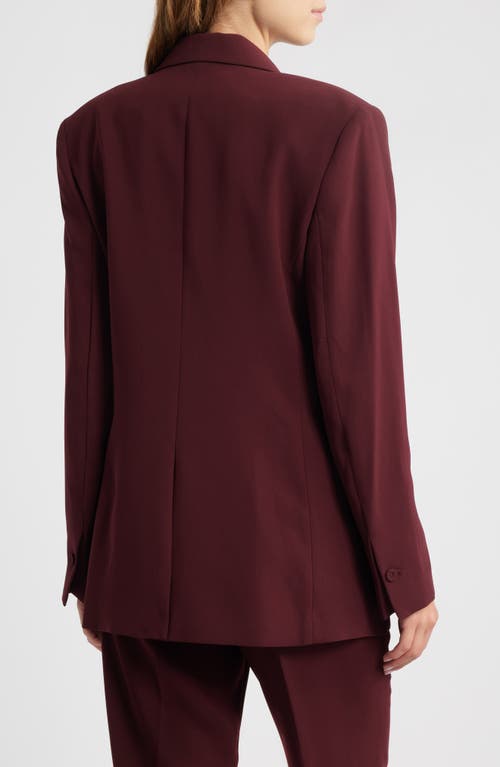 Mango Iguana Double Breasted Blazer In Burgundy