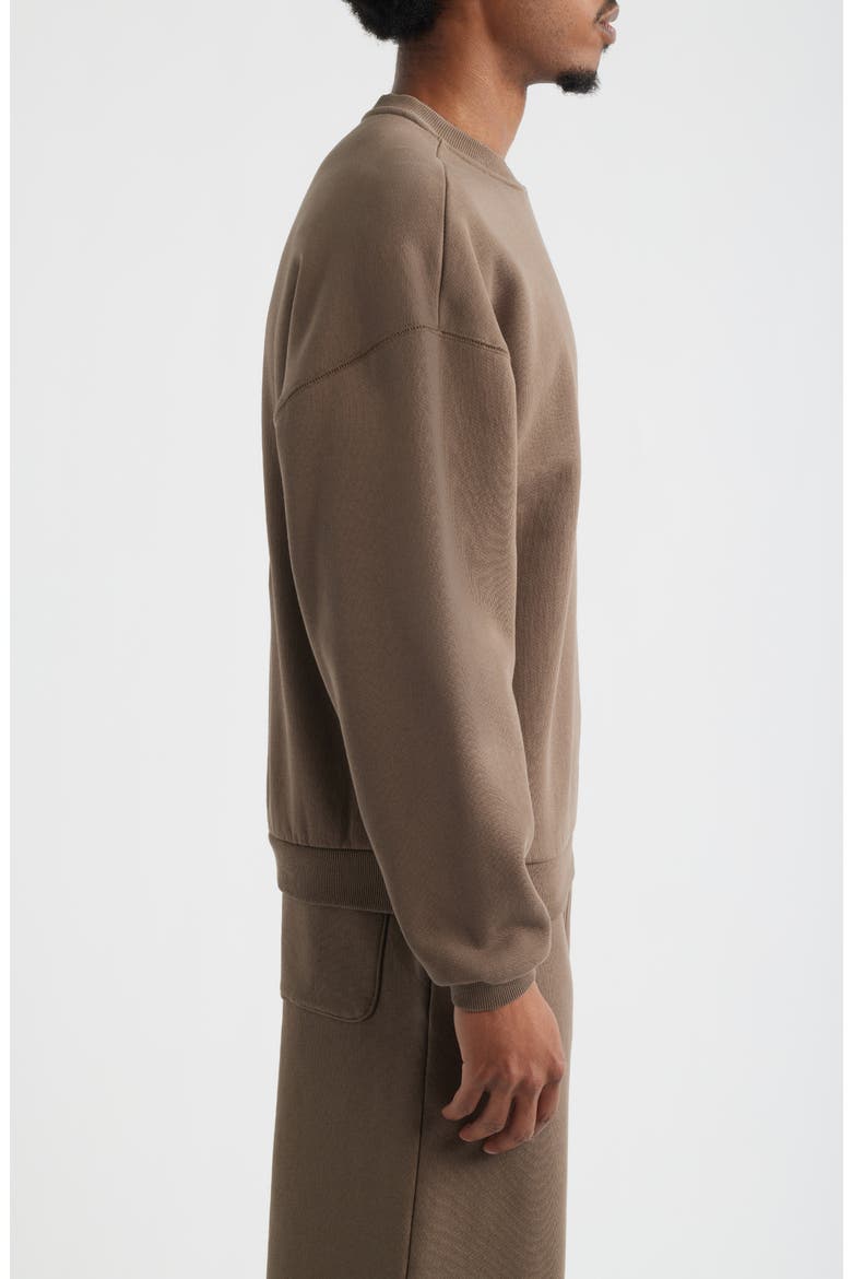 Core Oversize Crew Sweatshirt, Alternate, color, VINTAGE BROWN