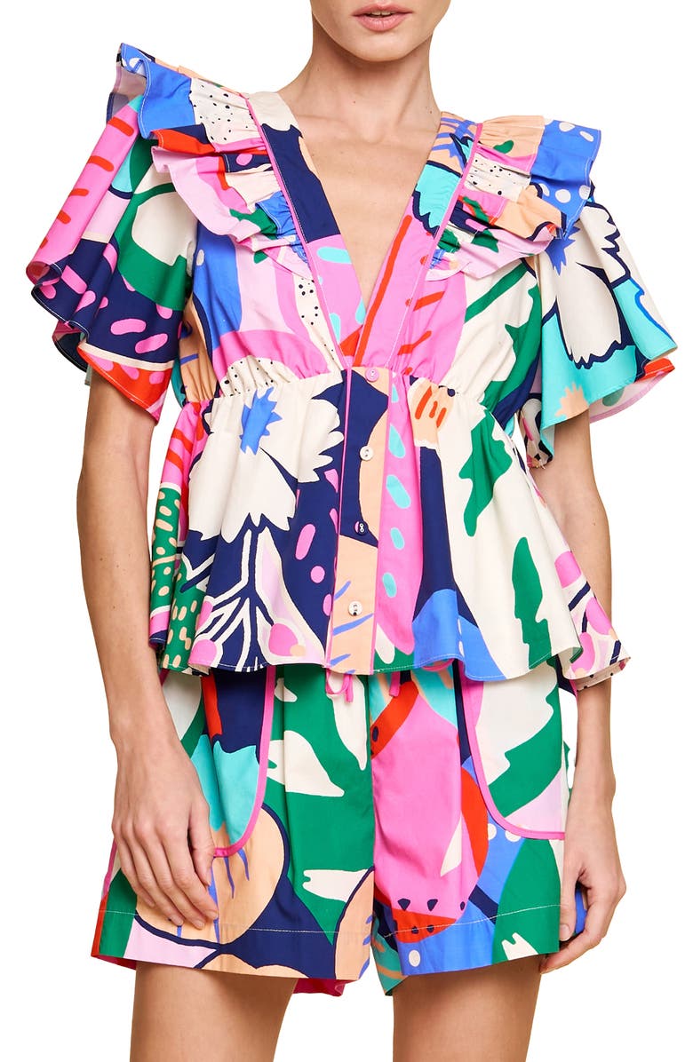 CIEBON Summerlyn Button Front Top, Main, color, 