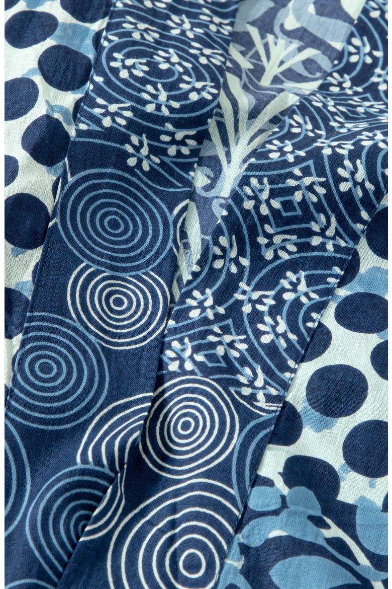 Patchwork Print Indigo Robe, Alternate, color, Multi