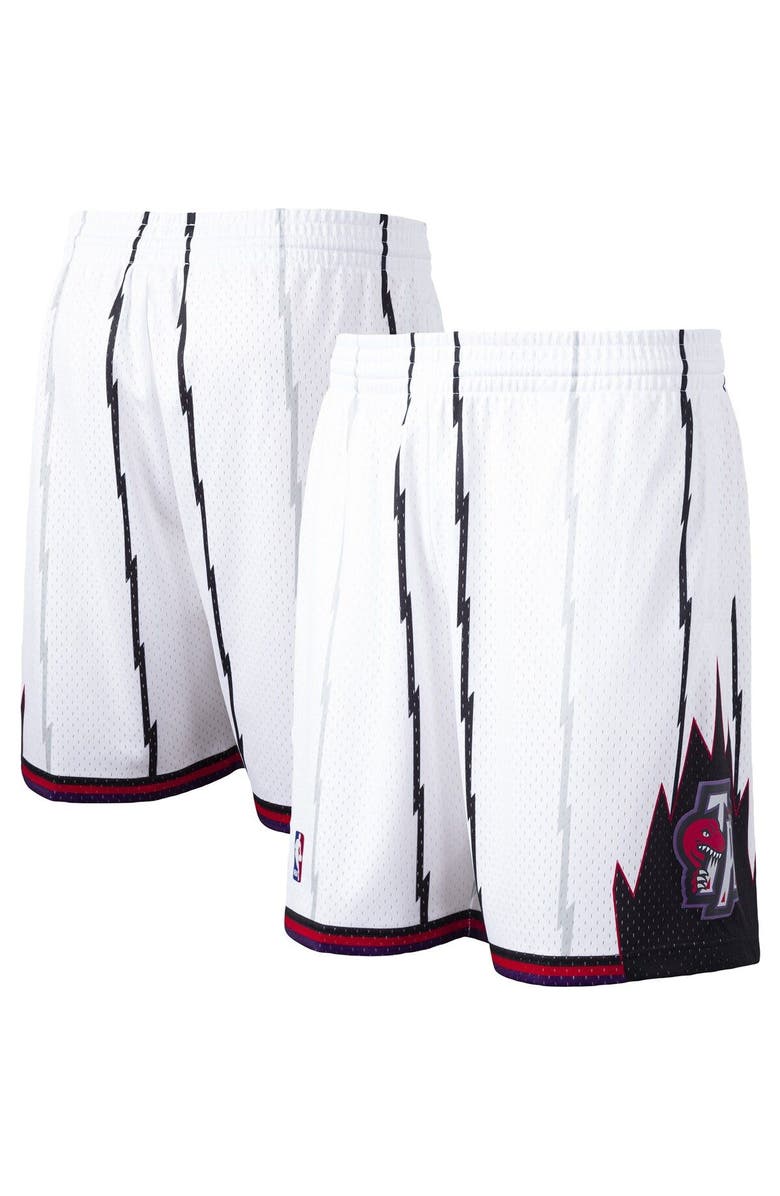 Mitchell & Ness Men's Mitchell & Ness White Toronto Raptors Hardwood Classics Swingman Shorts, Alternate, color,