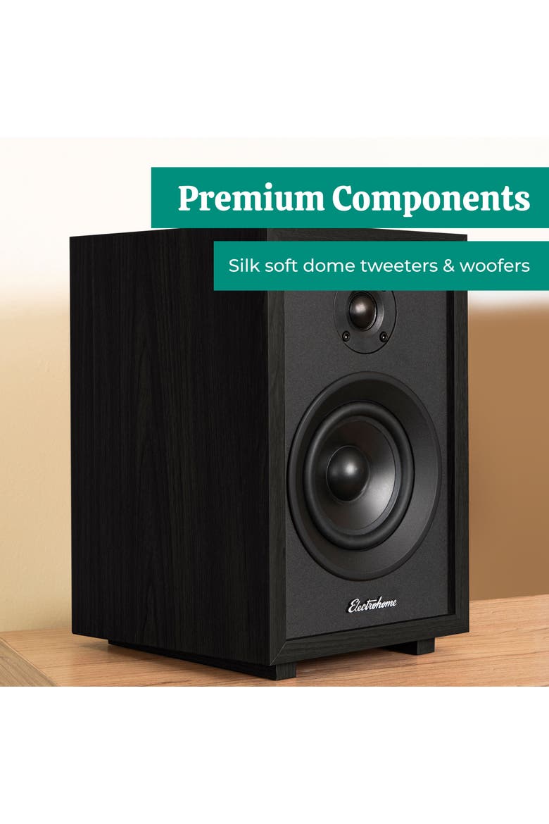 McKinley 2.0 Stereo Powered Bluetooth Bookshelf Speakers, Alternate, color, Black