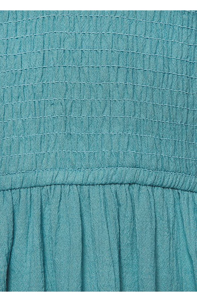 LASCANA Women's Smocked V-Neck Dress, Alternate, color, Teal