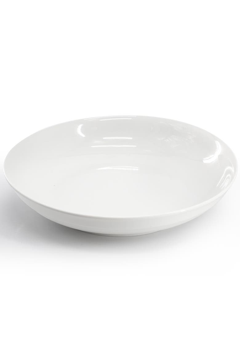 2 Piece 11 Inch Round Fine Ceramic Serving Bowl Set, Alternate, color, White