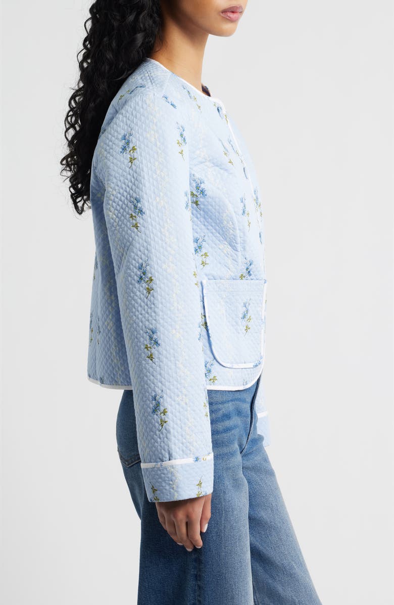 Hill House Home The Rowan Quilted Crop Jacket, Alternate, color, Bluebell Waltz