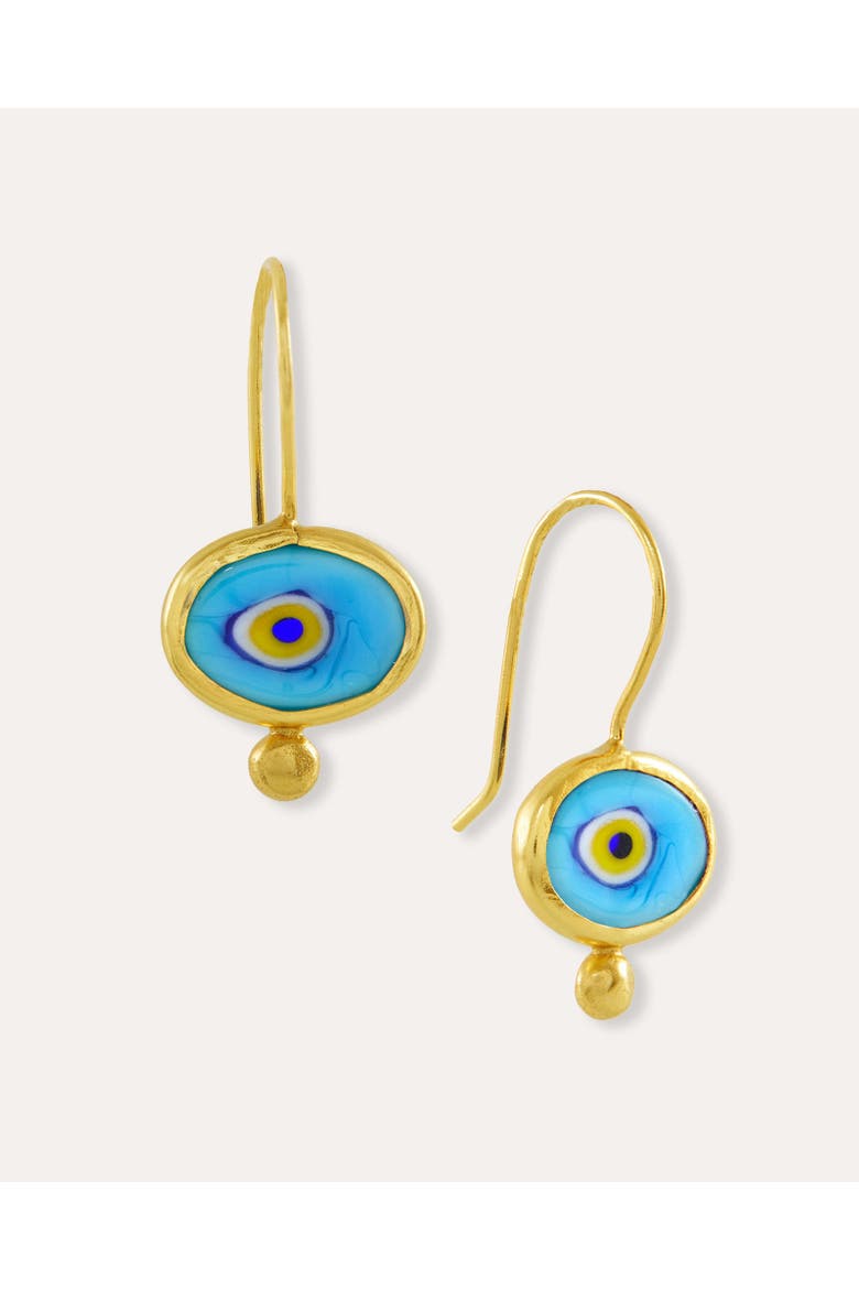 Alara Evil Eye Drop Earrings, Main, color, Blue