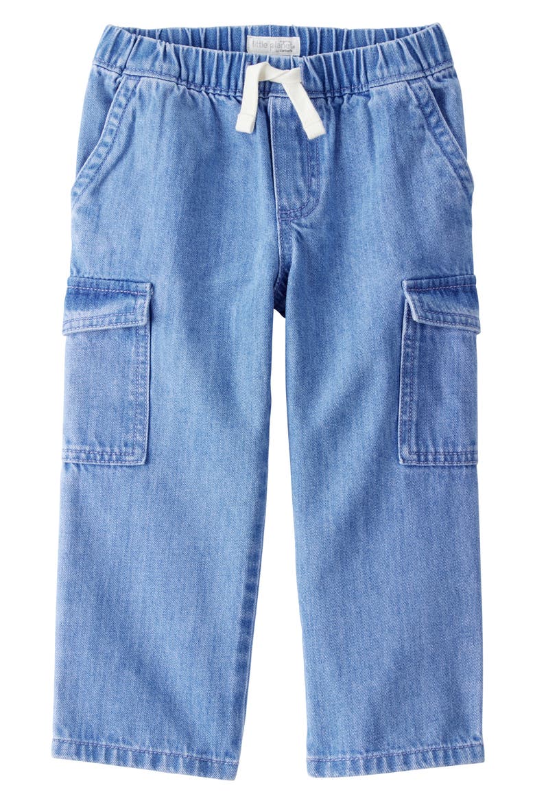 Kids' Organic Cotton Cargo Jeans, Main, color, LP DENIM