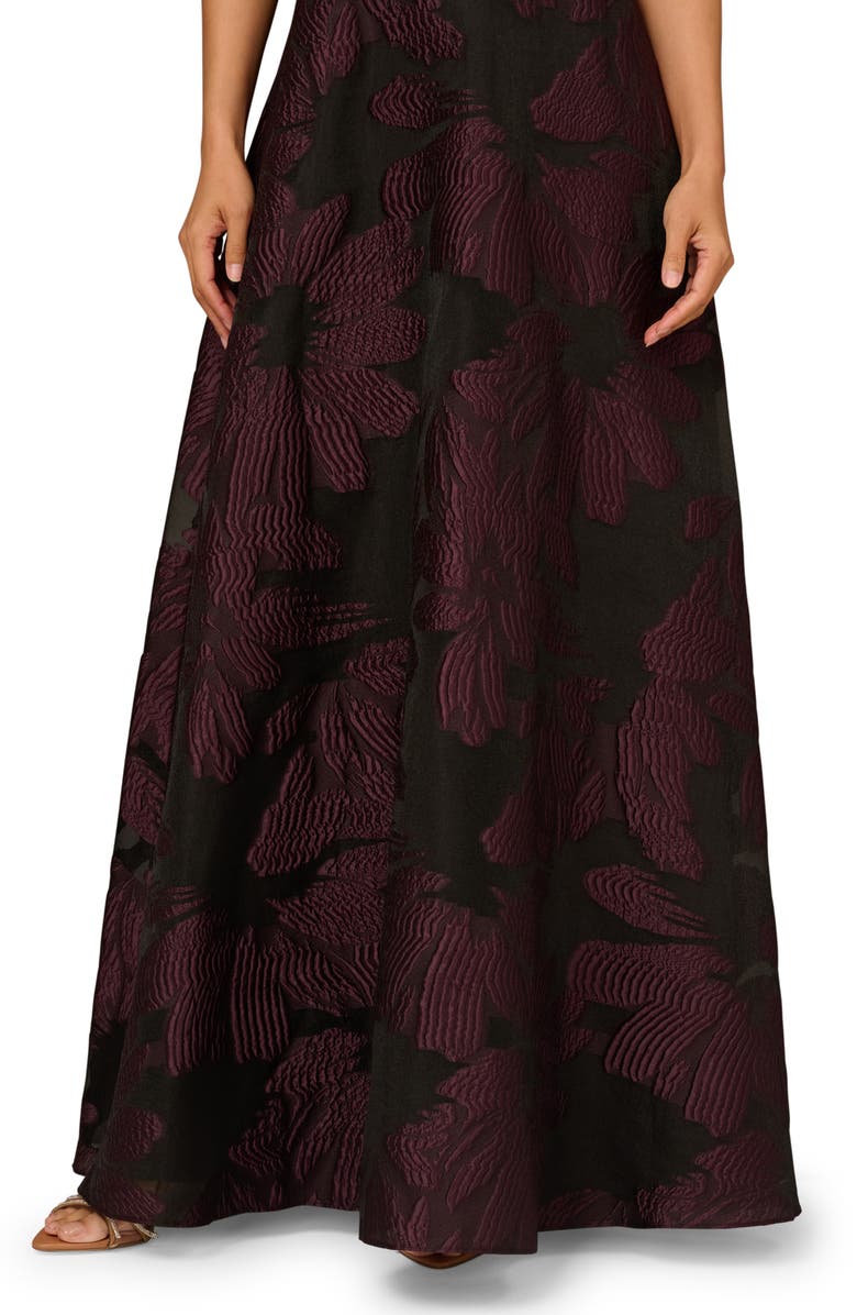 Aidan Mattox by Adrianna Papell Sleeveless Organza Gown, Alternate, color, Midnight Plum