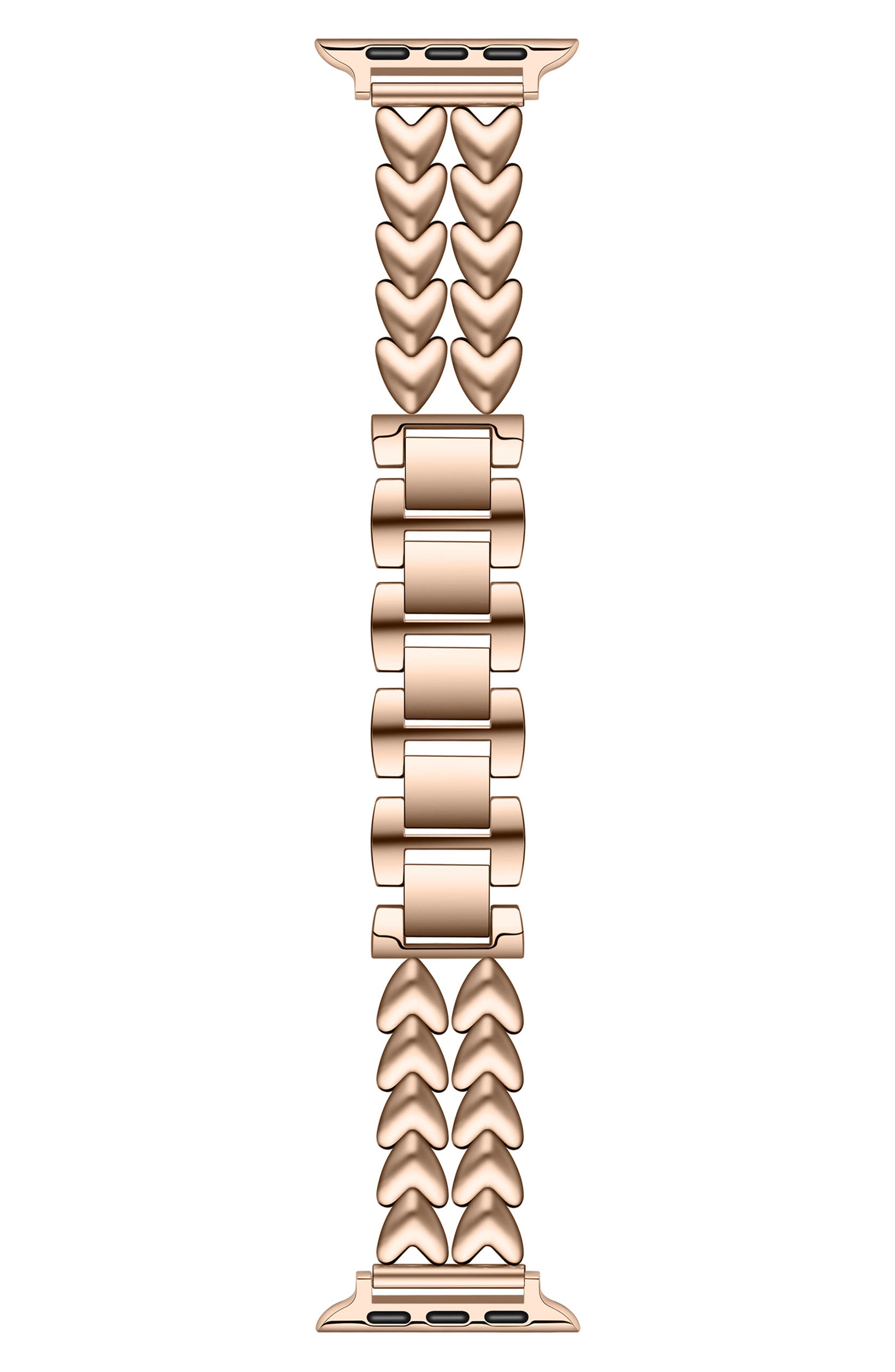 The Posh Tech Crush Hearts Apple Watch® Bracelet Watchband in Rose Gold 