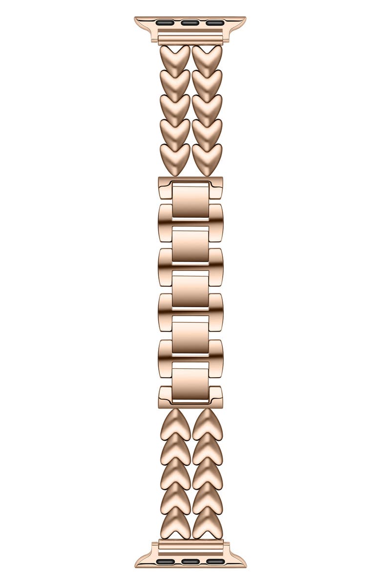 The Posh Tech Crush Hearts Apple Watch<sup>®</sup> Bracelet Watchband, Main, color, Rose Gold