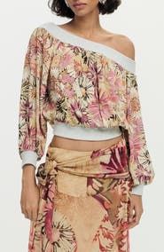 Desigual Print Off the Shoulder Top