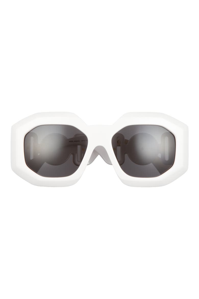 56mm Square Sunglasses, Main, color, WHITE