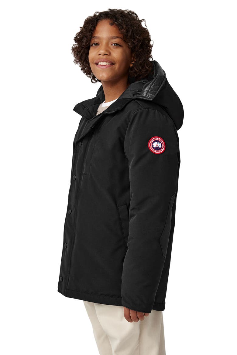 Kids' Logan Hooded 625 Fill Power Down Parka, Alternate, color, BLACK - NOIR