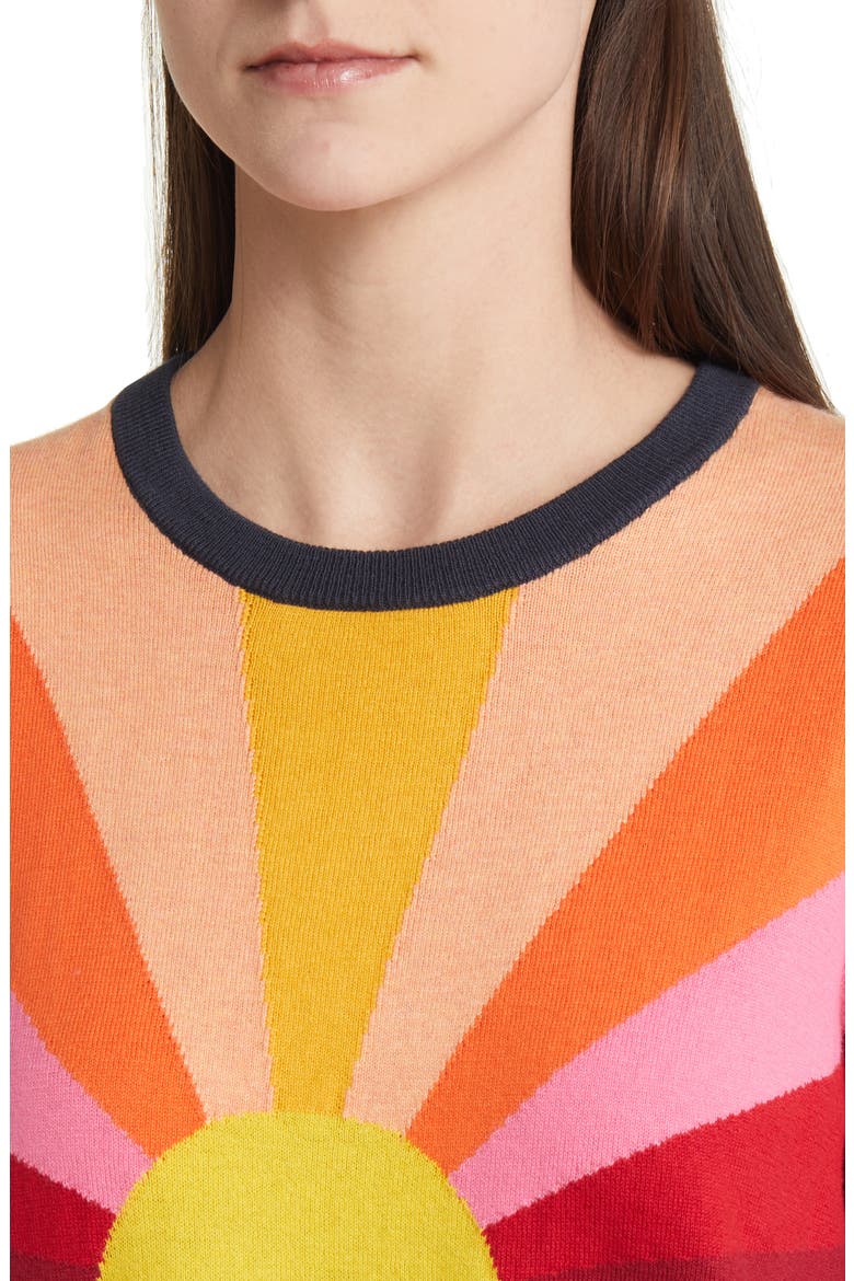 Sunset Icon Cotton Sweater, Alternate, color, NAVY SUNSET