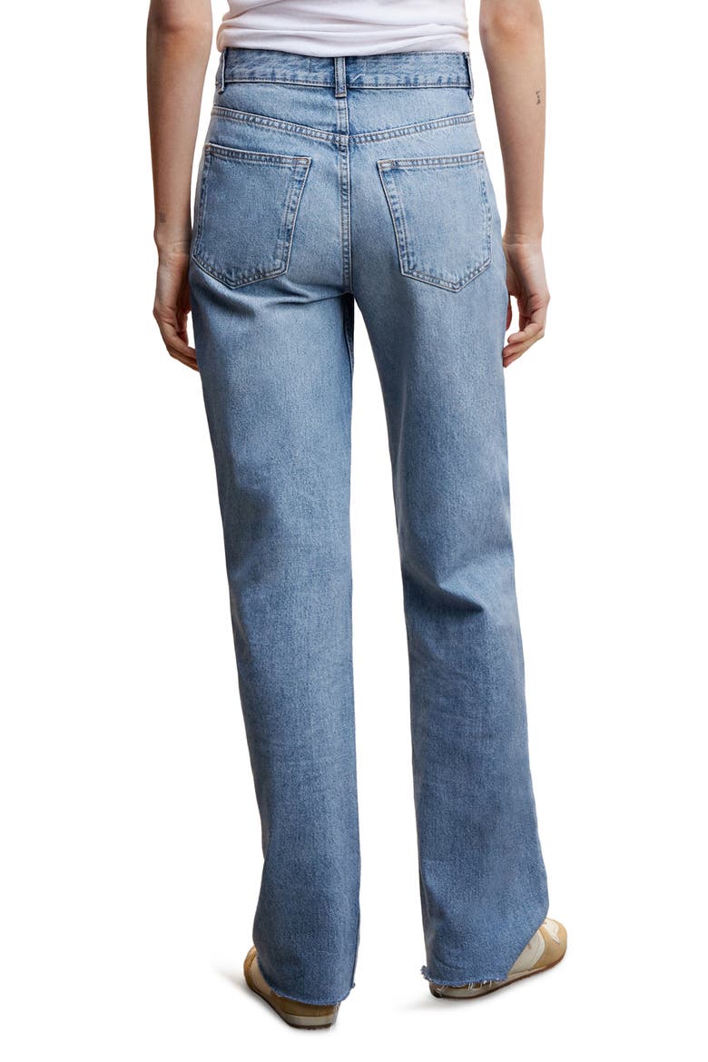 Raw Hem Wide Leg Jeans, Alternate, color, MEDIUM BLUE