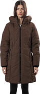 CANADA WEATHER GEAR Women's Long Puffer Jacket with  Faux Fur Trim