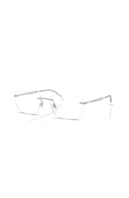 Ray Ban Ray-ban 56mm Irregular Optical Glasses In Silver