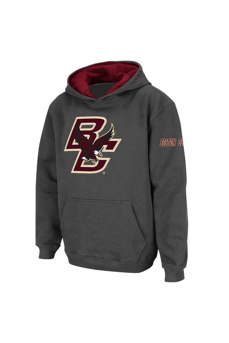 Youth Stadium Athletic Charcoal Boston College Eagles Big Logo Pullover Hoodie, Main, color, Charcoal