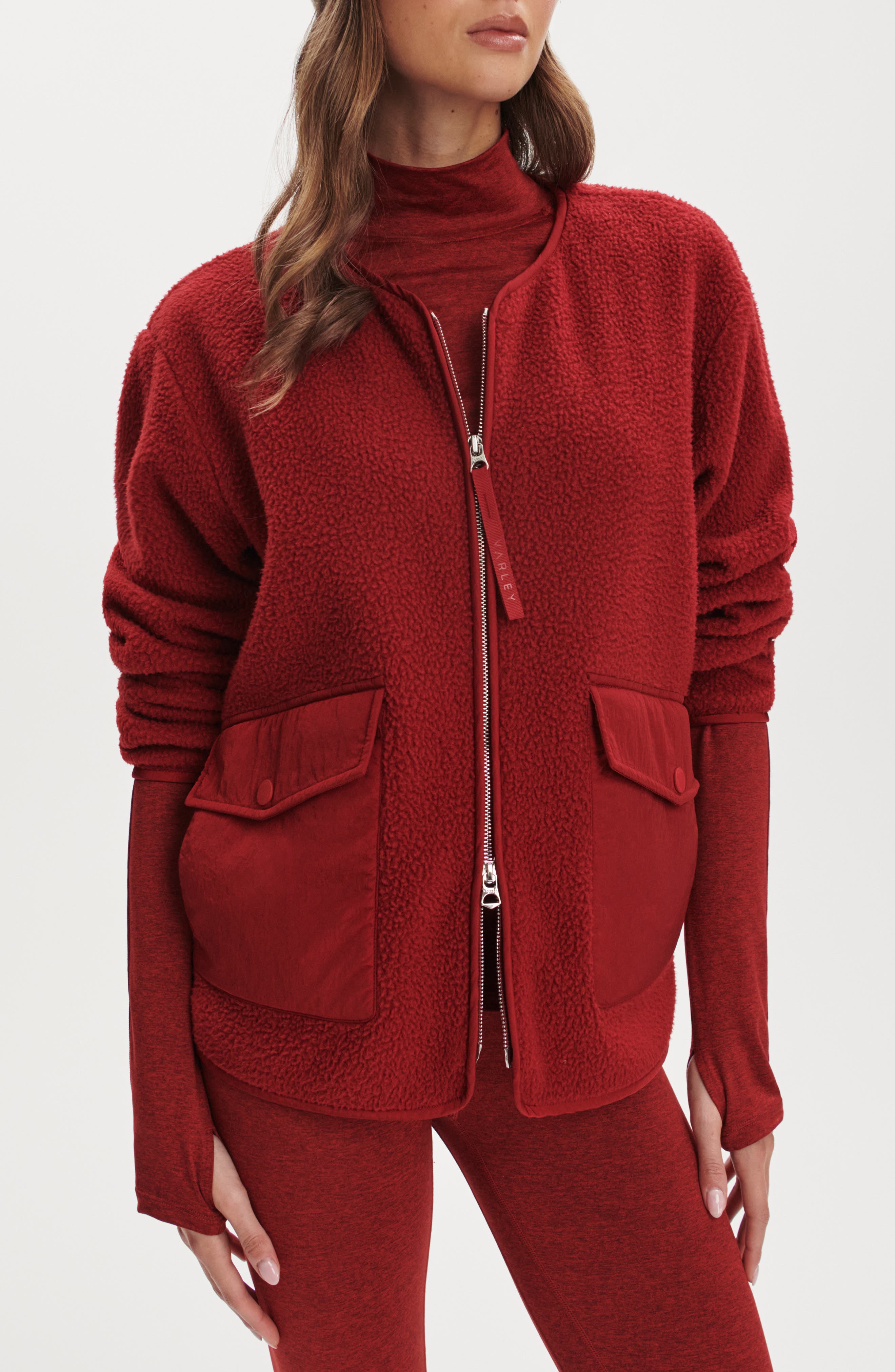 Marina Collarless High Pile Fleece Jacket (Women) | Nordstrom