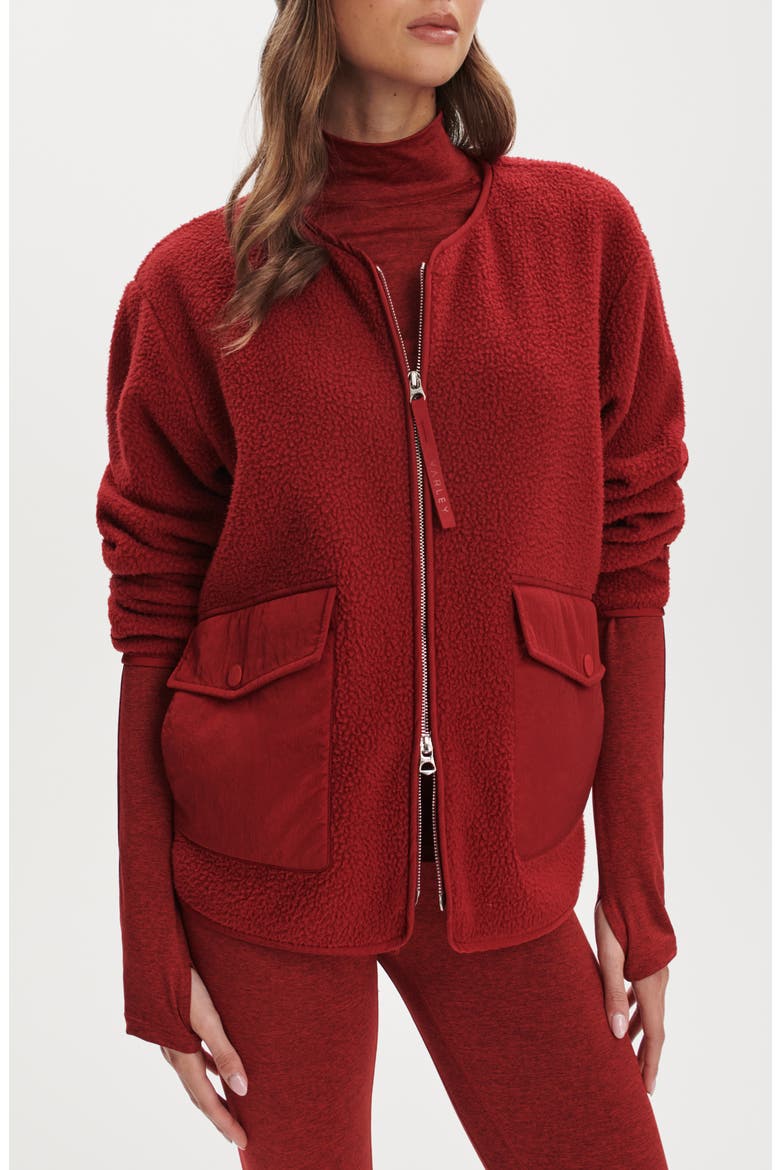 Marina Collarless High Pile Fleece Jacket (Women) | Nordstrom