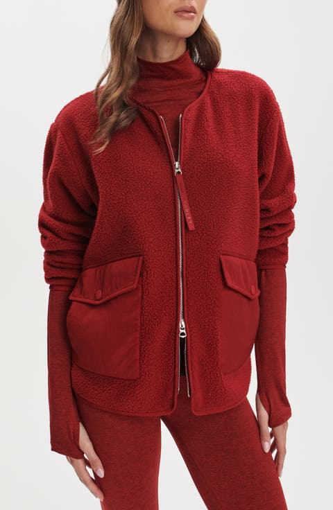 Marina Collarless High Pile Fleece Jacket