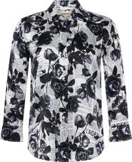L'AGENCE Dani Floral Silk Charmeuse Blouse