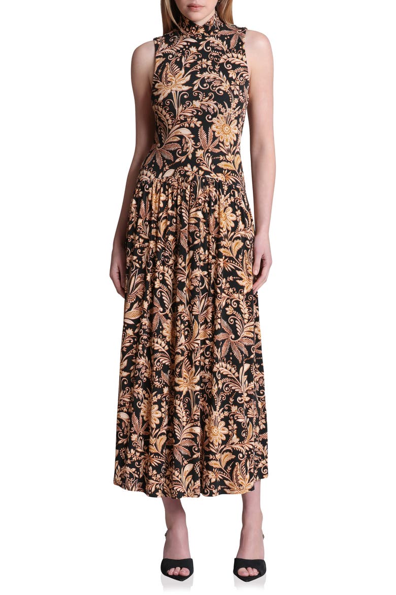 Paisley Floral Sleeveless Knit Dress, Main, color, MIDNIGHT FLOWERS