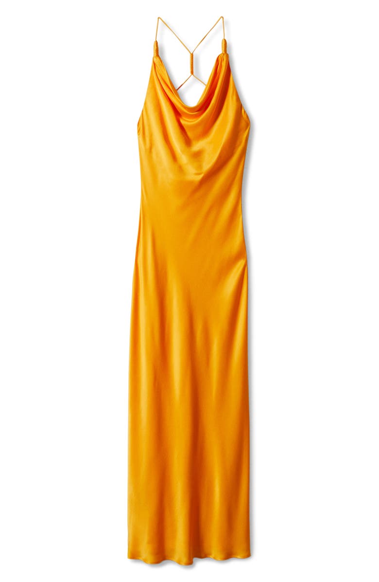 MANGO Cowl Neck Satin Slipdress, Alternate, color, 