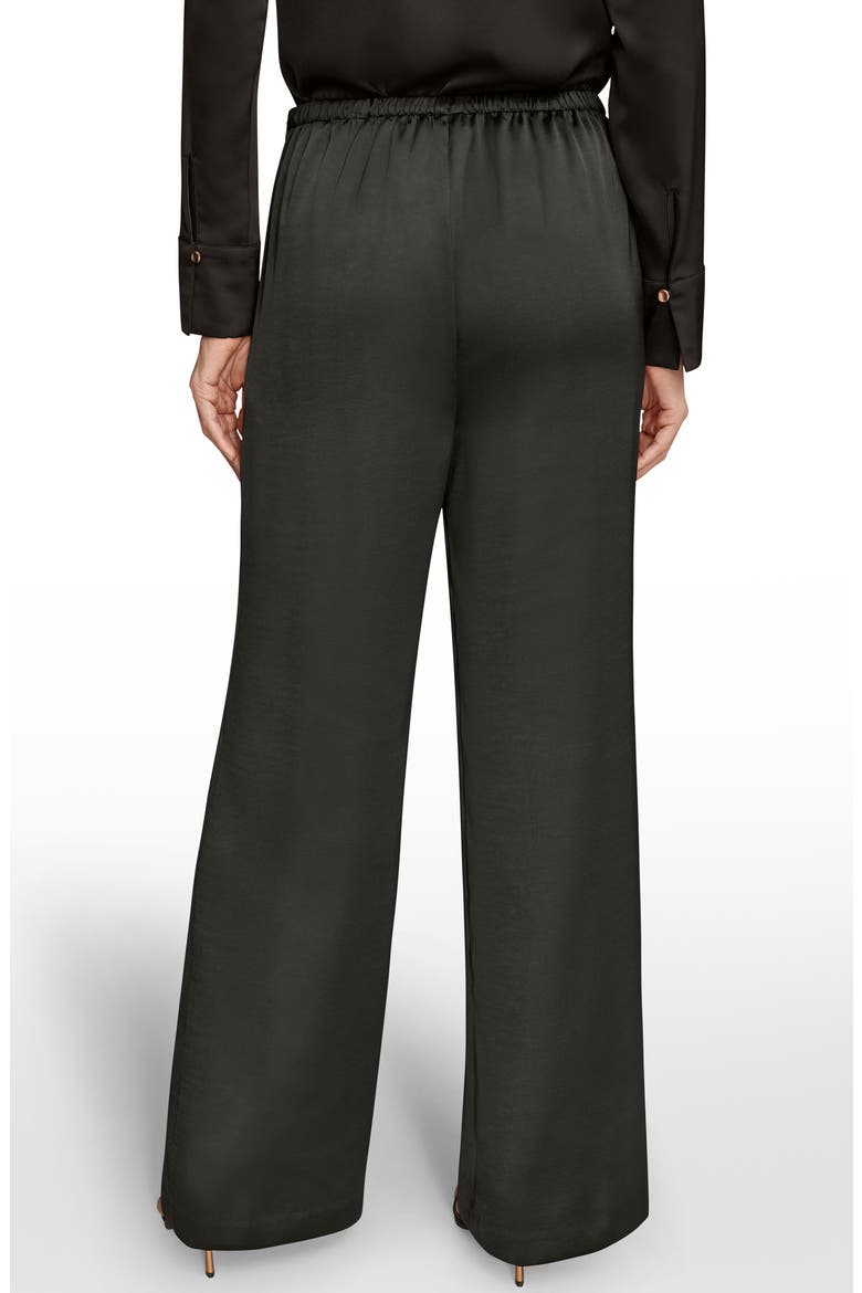 Wide Leg Satin Pants, Alternate, color, BLACK