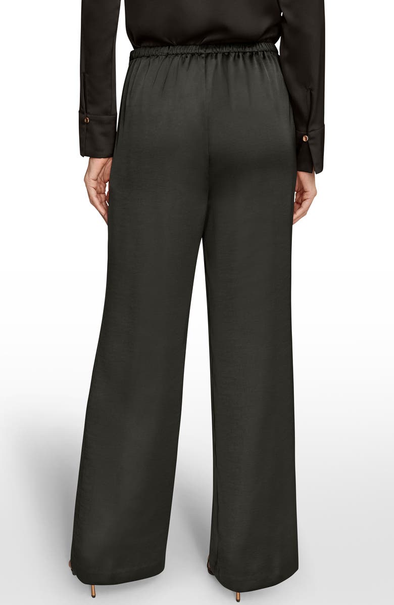Donna Karan New York Wide Leg Satin Pants, Alternate, color, Black