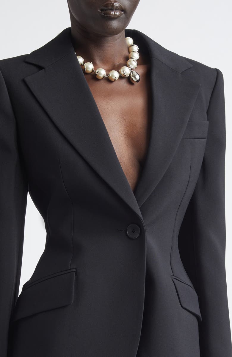 Givenchy Crepe Cady Blazer, Alternate, color, Black