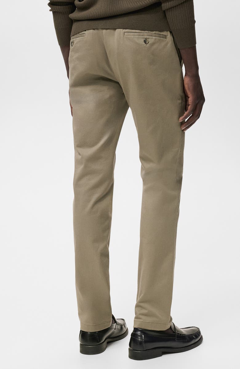 MANGO Barna Slim Fit Stretch Twill Chino Pants, Alternate, color, Mink Grey