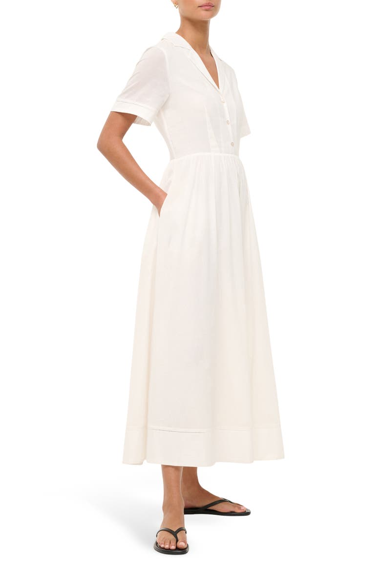 Meryl Cotton Maxi Shirtdress, Alternate, color, WHITE