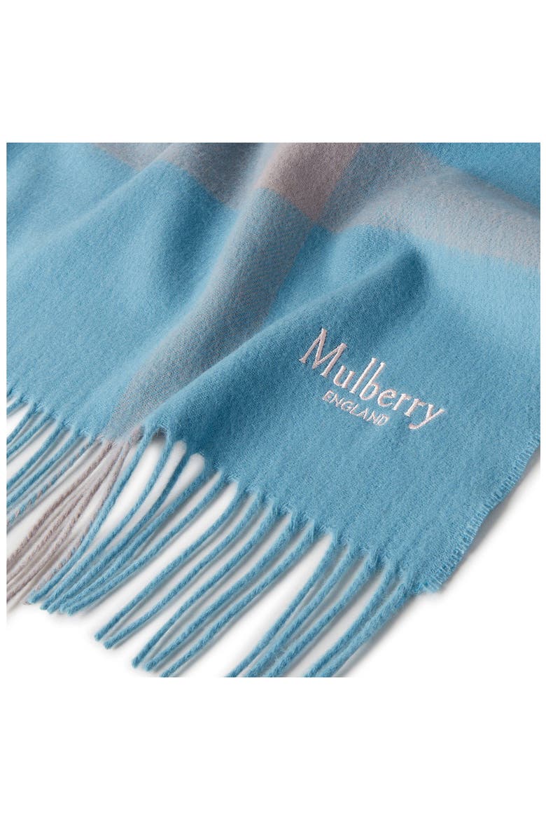 Check Merino Wool Scarf, Alternate, color, KINGFISHER BLUE/ POWDER ROSE