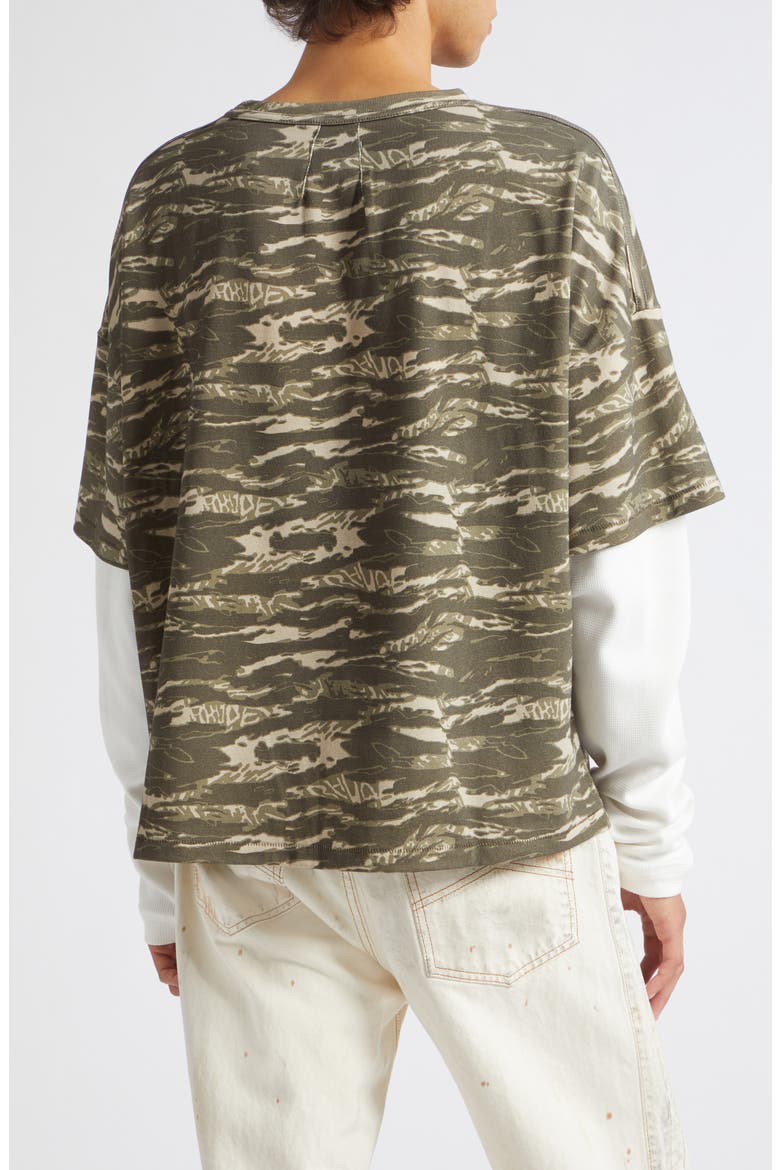 Tiger Camo Double Layer T-shirt, Alternate, color, CAMO/ WHITE