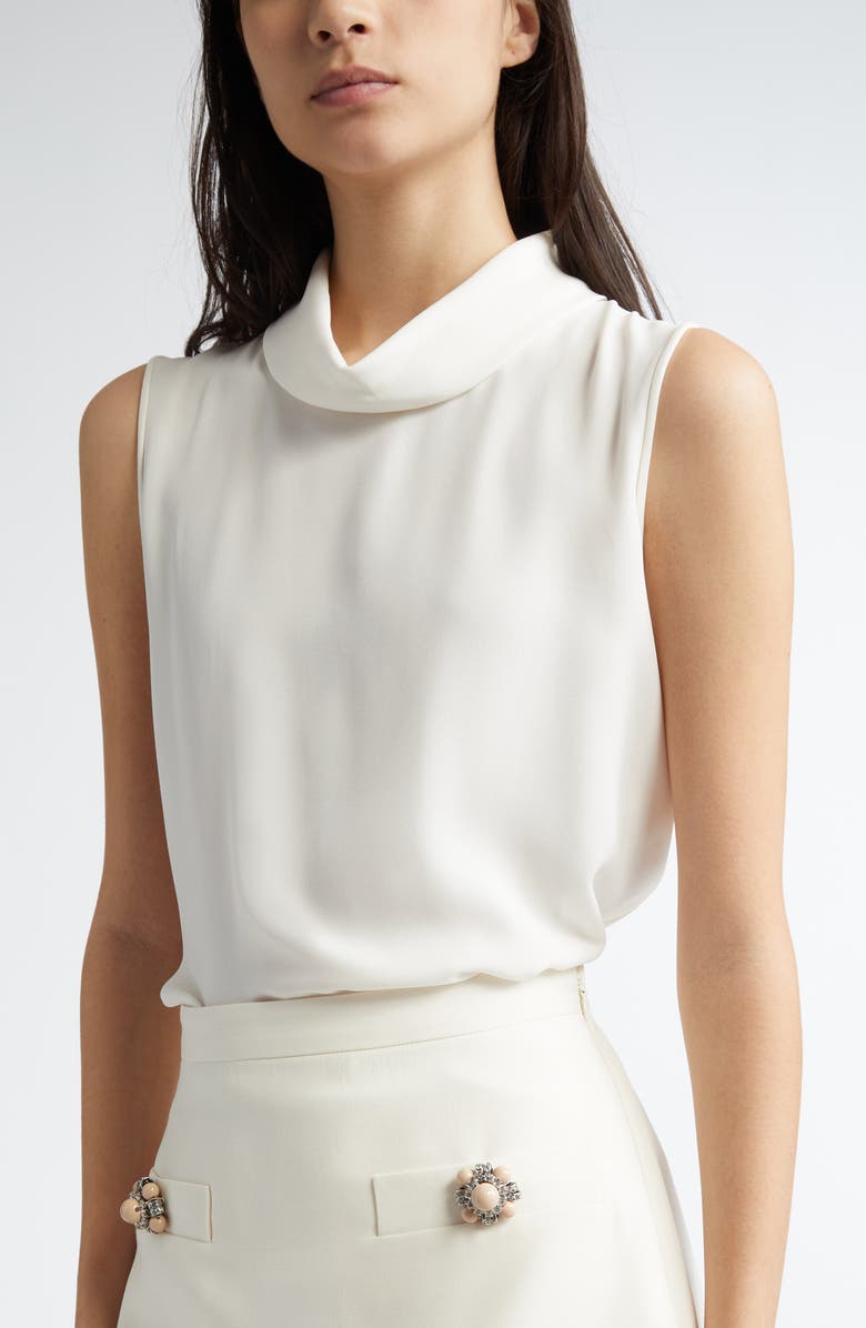 Valentino Garavani Cowl Neck Sleeveless Georgette Top, Alternate, color, 