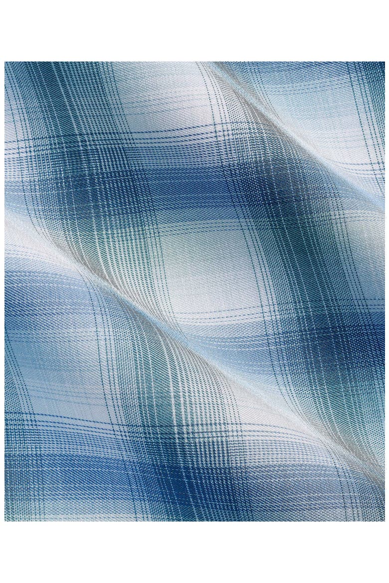 Ombré Twill Check Sport Shirt, Alternate, color, BLUE/ GREEN