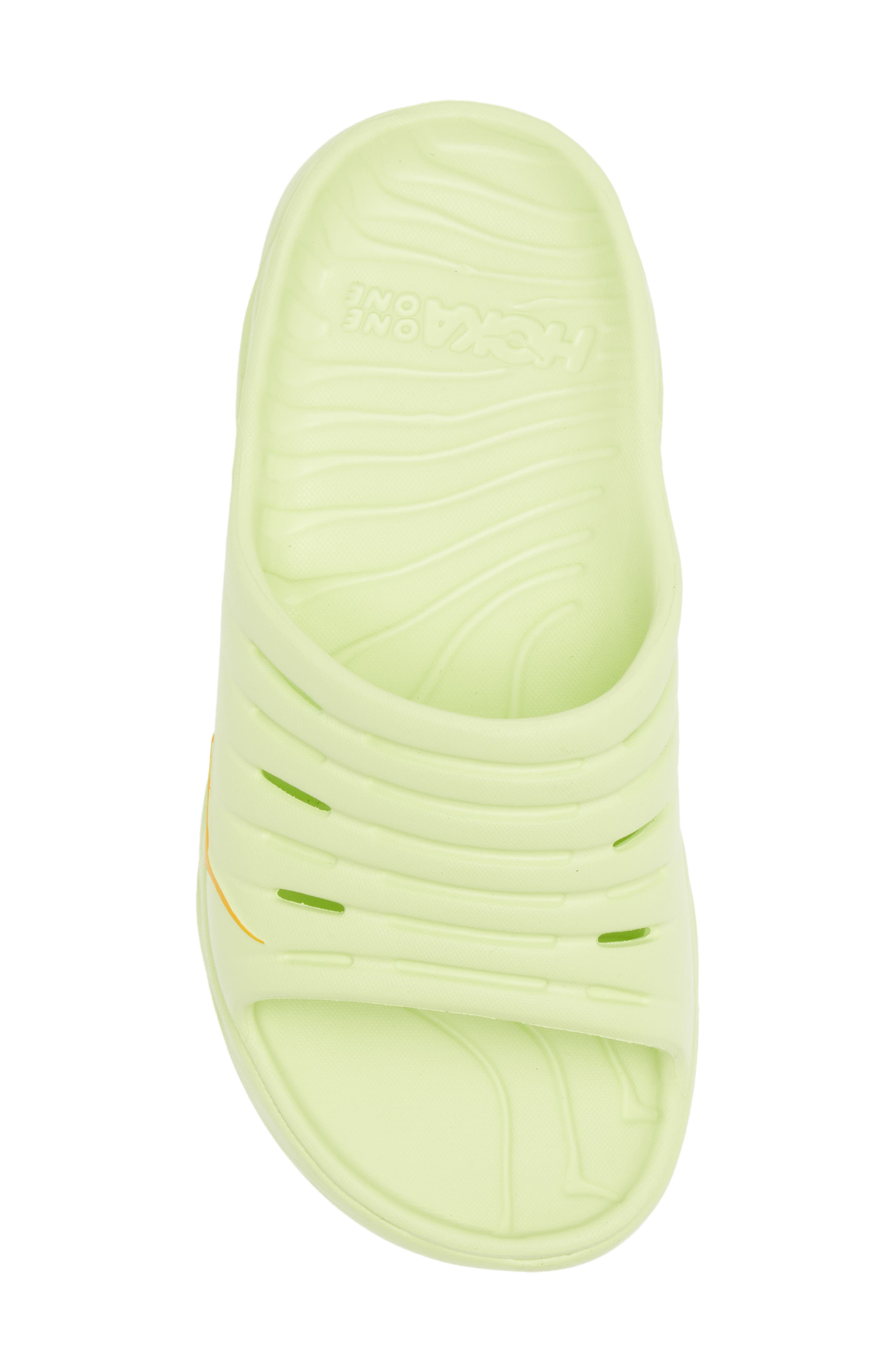 HOKA Gender Inclusive Ora Recovery Sport Slide, Alternate, color, Butterfly / Radiant Yellow