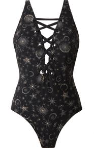 Magicsuit® Lucky Stars Steffi Lace-Up Front One-Piece Swimsuit