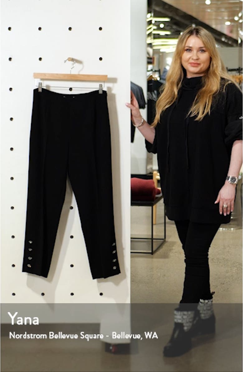 Crystal Button Cuff Wool Blend Pants, sales video thumbnail