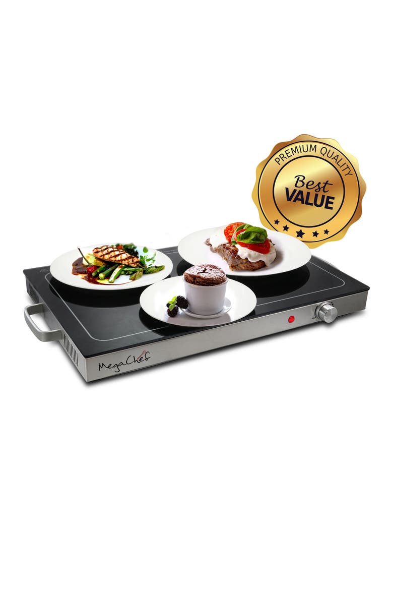 Electric Warming Tray with Adjustable Temperature Control, Alternate, color, Grey