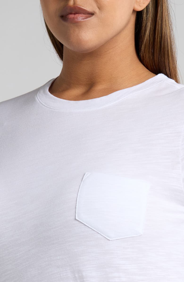 Caslon<sup>®</sup> Crewneck Slub Jersey Pocket T-Shirt, Alternate, color, White