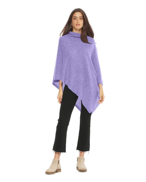Monticelli Cashmere Essential Pure Cashmere Poncho In Purple