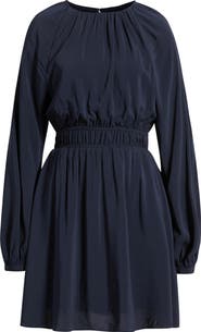 Nordstrom Shirred Waist Long Sleeve Minidress