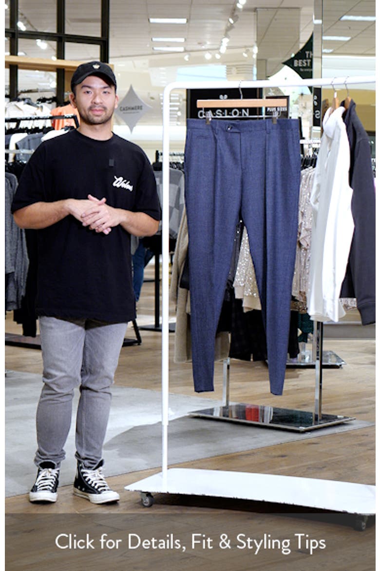 Genius Flat Front Microcheck Stretch Wool Dress Pants video