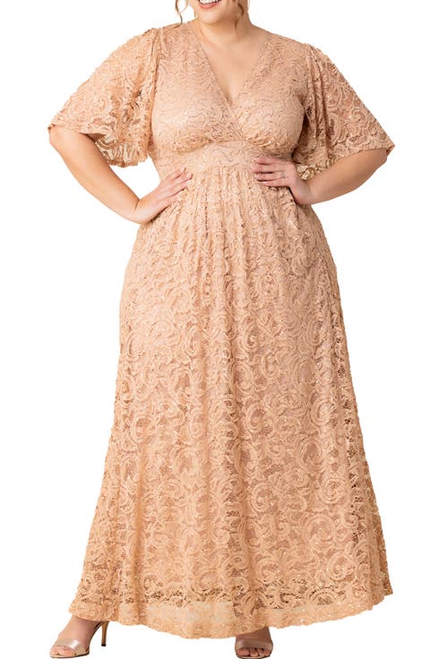 Luminous Sequin Lace A-Line Gown (Plus)