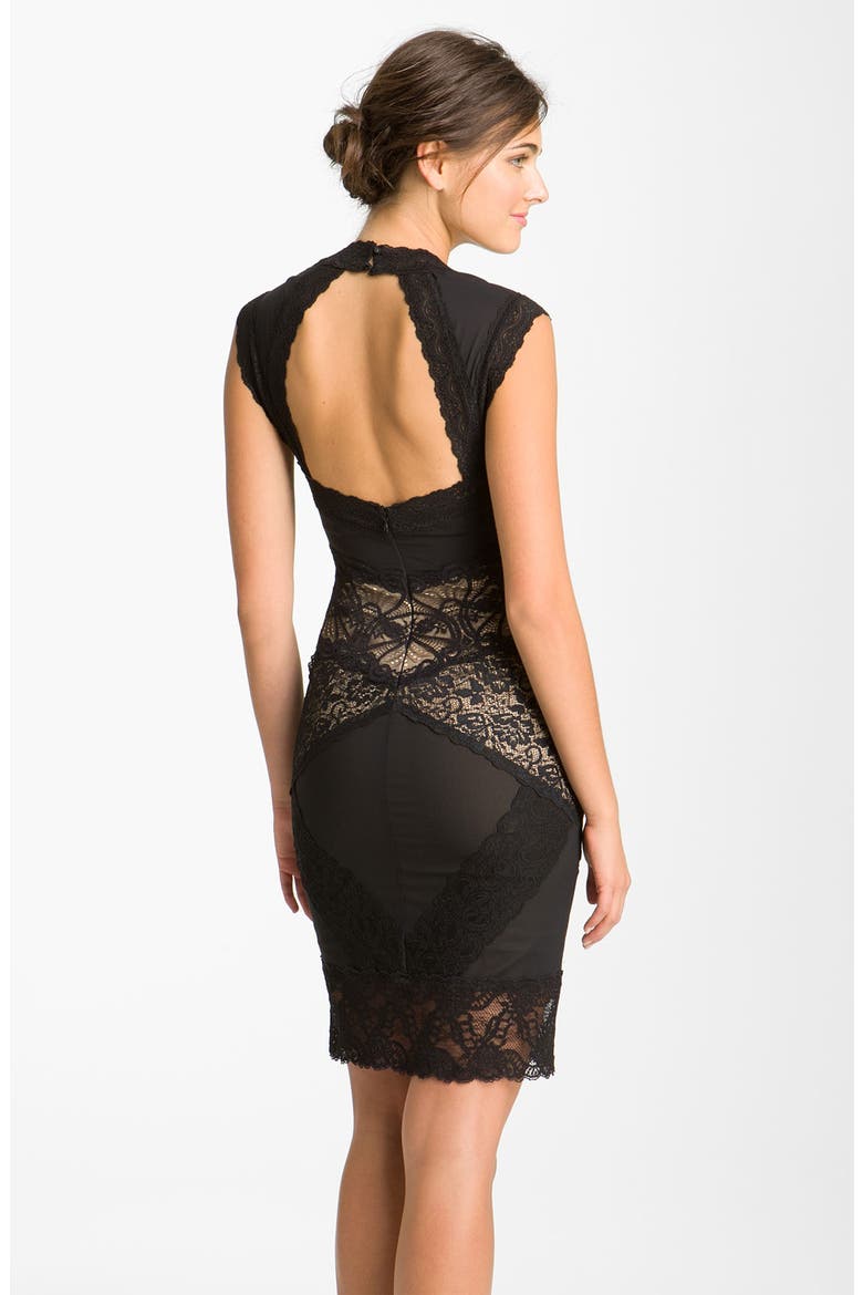 Lace Sheath Dress, Alternate, color, BLACK/ BLACK
